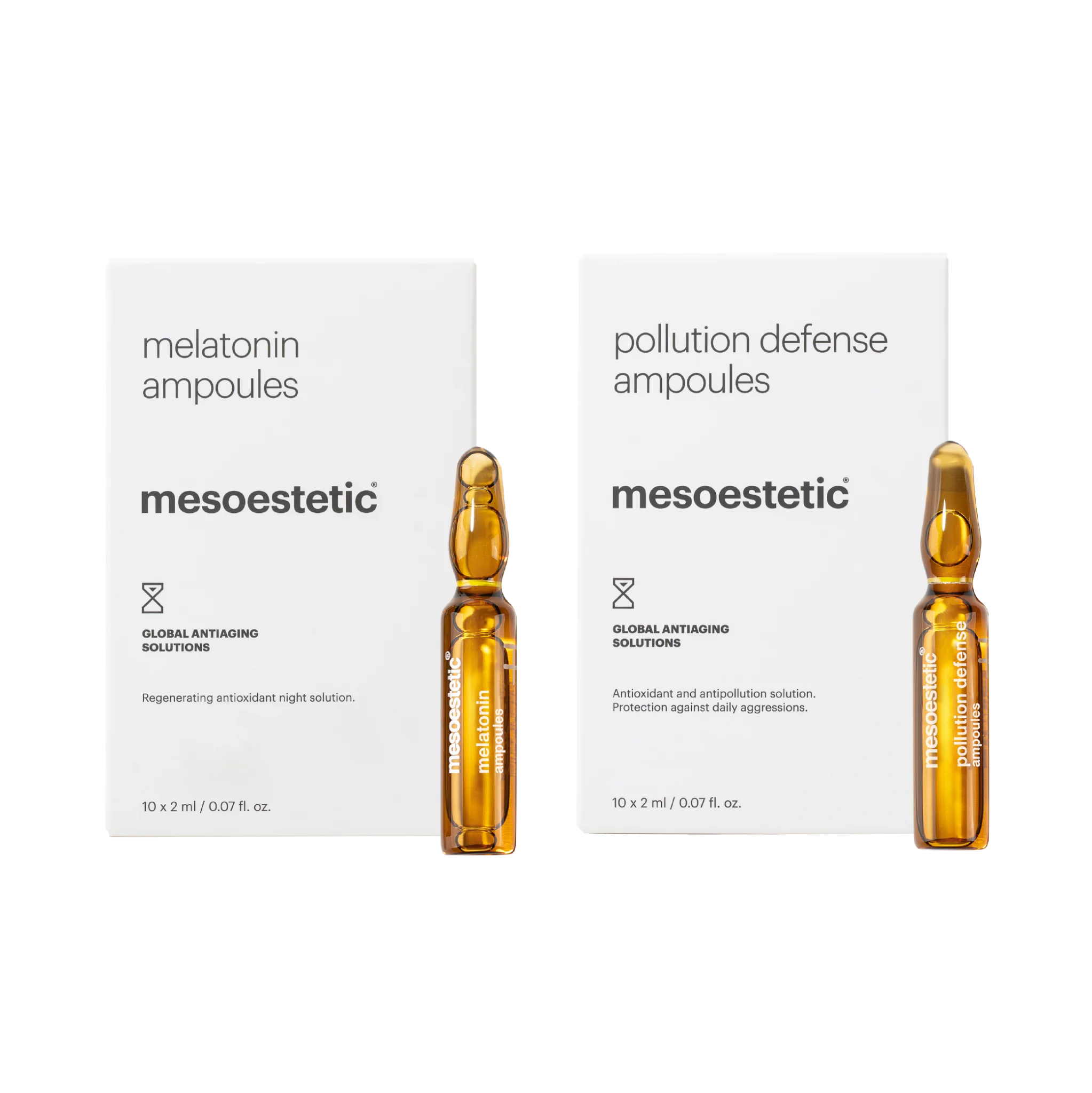 melatonin ampoules + pollution defense ampoules.